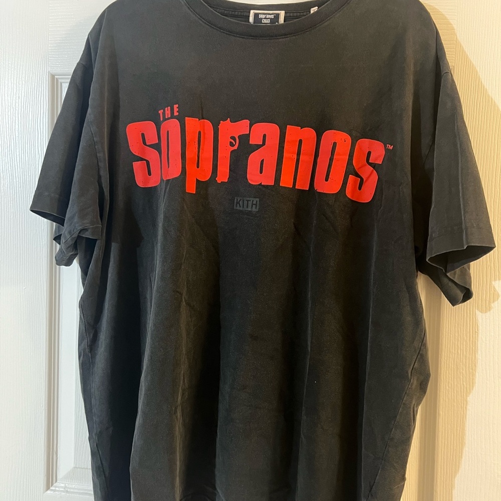 Kith Black Tee with Red Sopranos Graphic